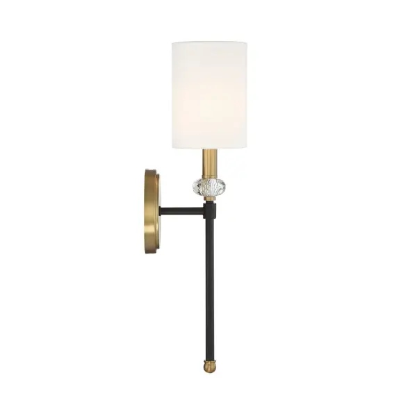 Tivoli 1-Light Wall Sconce in Matte Black with Warm Brass Accents - Image 5