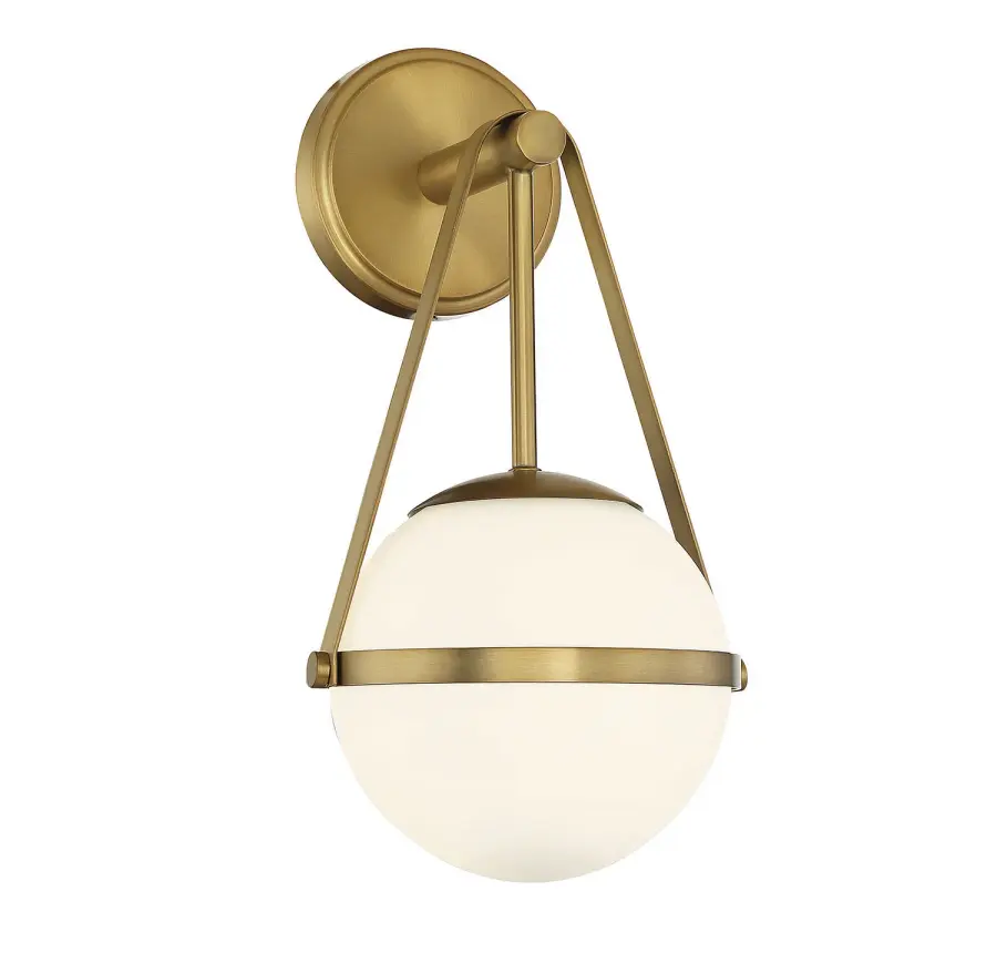 Polson One Light Wall Sconce in Warm Brass - Image 1