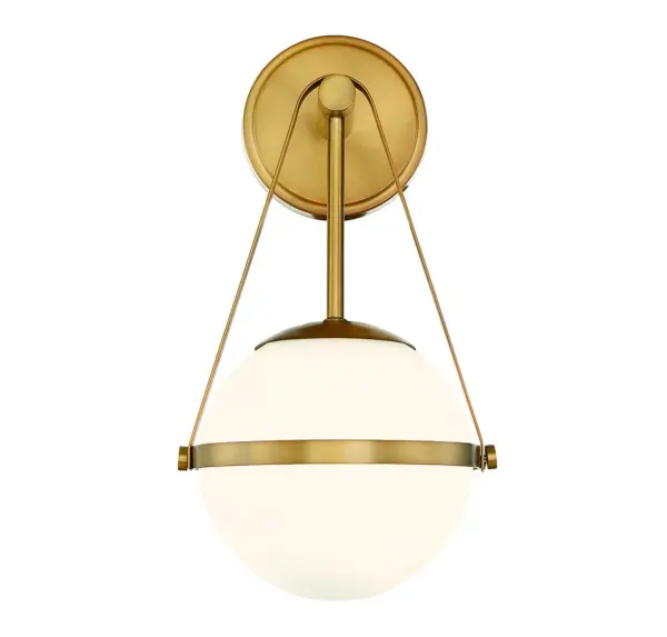 Polson One Light Wall Sconce in Warm Brass - Image 3