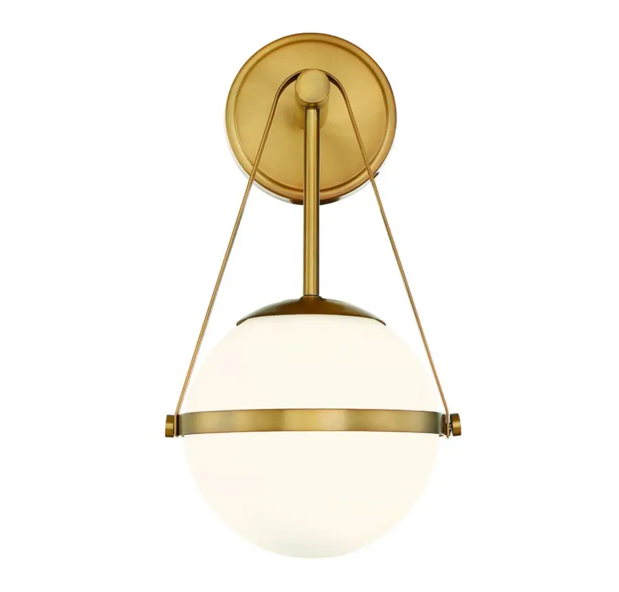 Polson One Light Wall Sconce in Warm Brass - Image 3