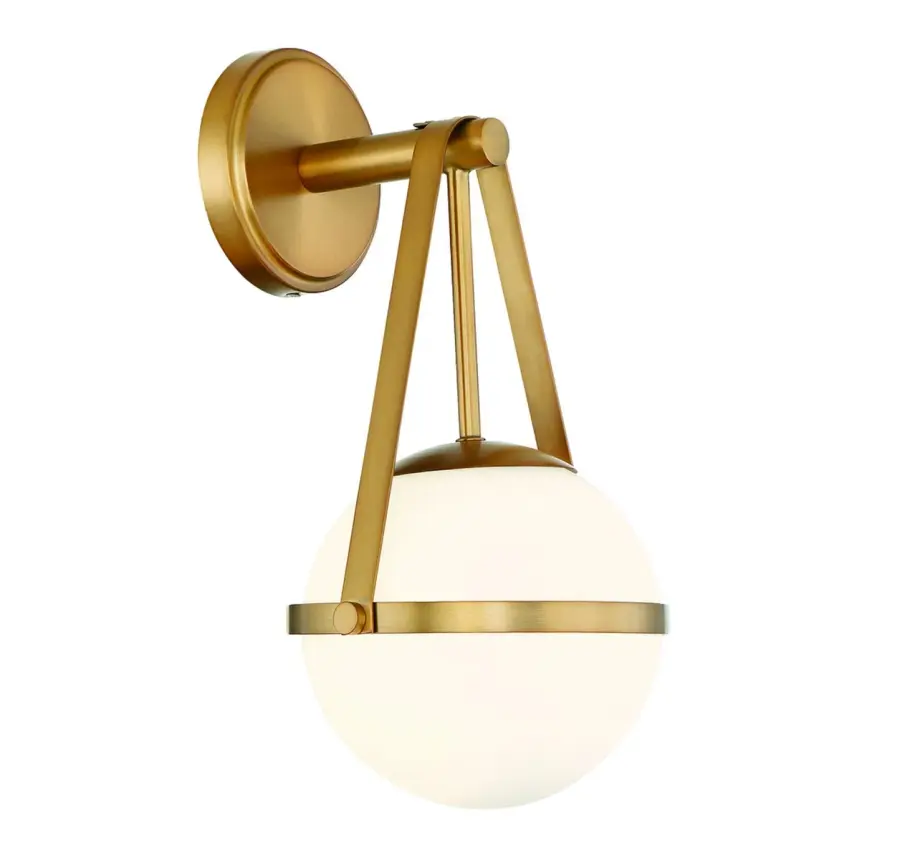 Polson One Light Wall Sconce in Warm Brass - Image 4