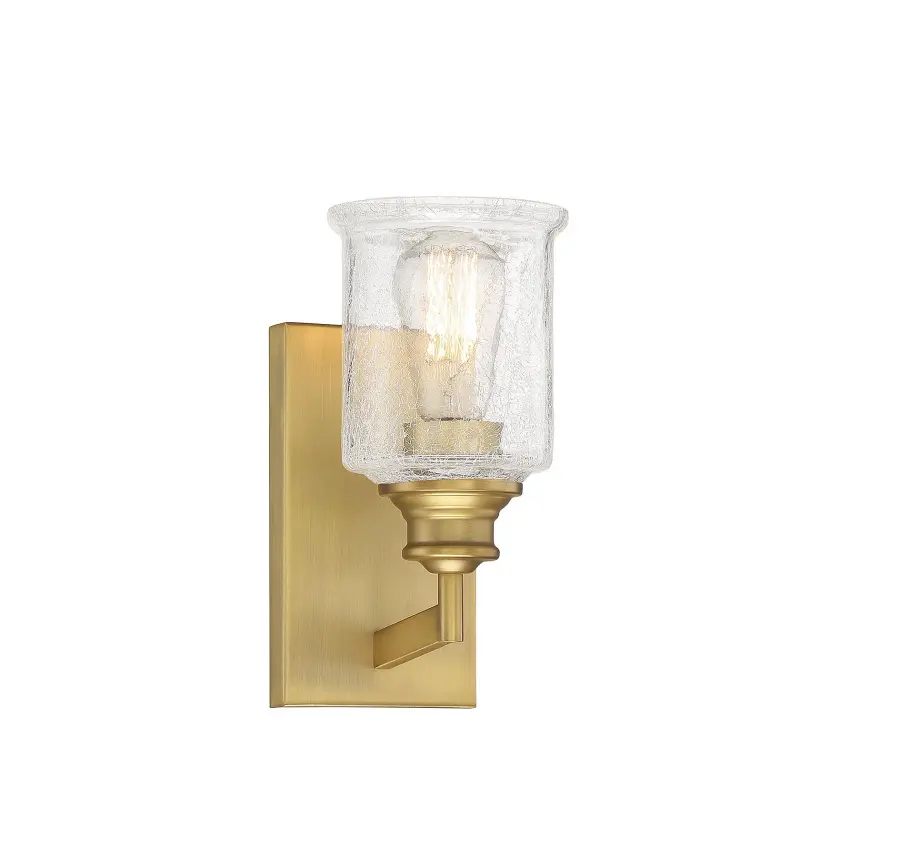 Hampton 1-Light Bathroom Vanity Light in Warm Brass - Image 2