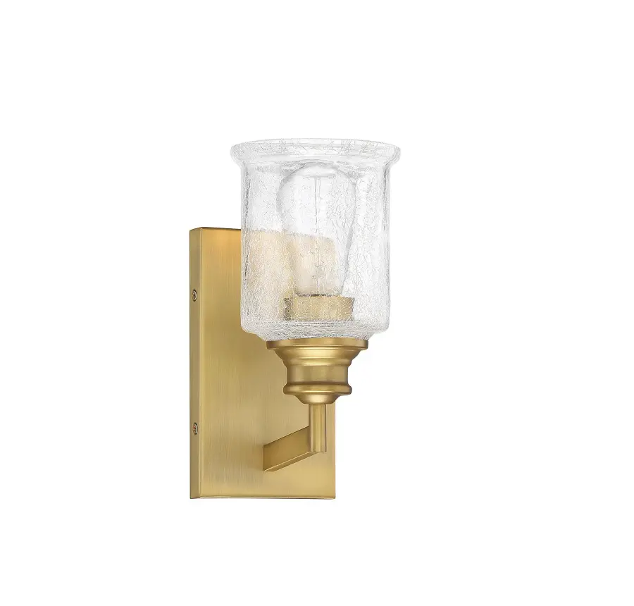 Hampton 1-Light Bathroom Vanity Light in Warm Brass - Image 3