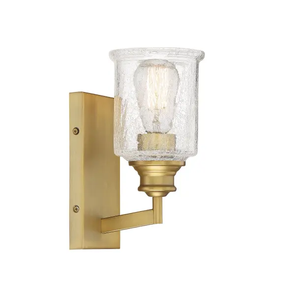 Hampton 1-Light Bathroom Vanity Light in Warm Brass - Image 6