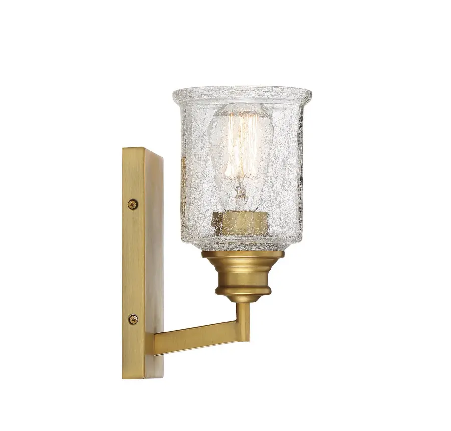 Hampton 1-Light Bathroom Vanity Light in Warm Brass - Image 7
