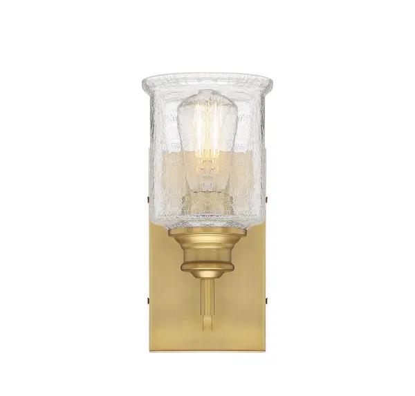 Hampton 1-Light Bathroom Vanity Light in Warm Brass - Image 9