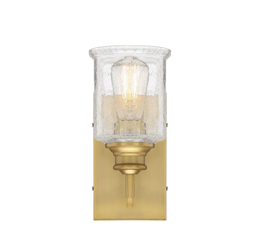 Hampton 1-Light Bathroom Vanity Light in Warm Brass - Image 9