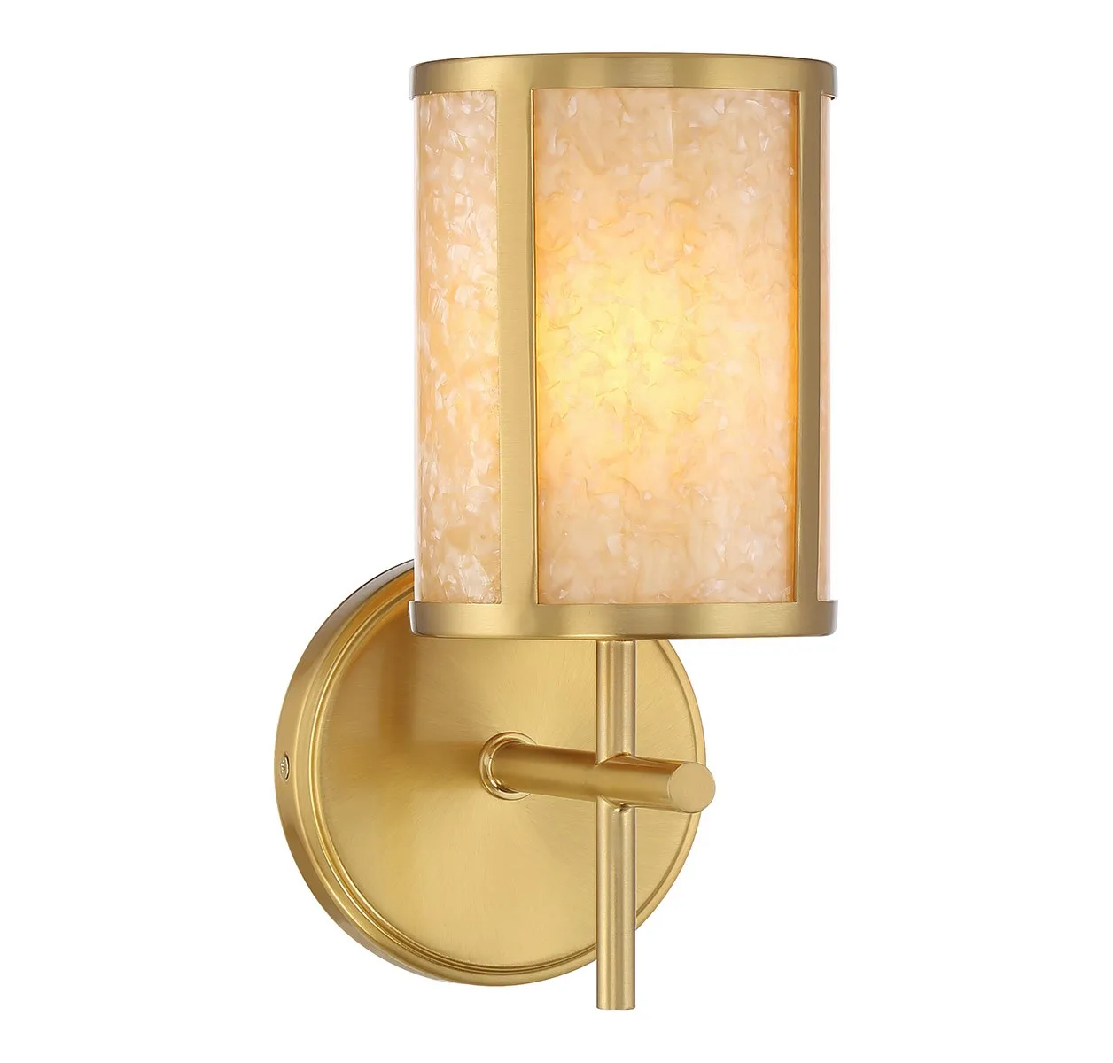 Camden One Light Bathroom Vanity in Warm Brass