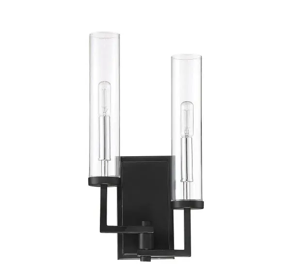 Folsom 2-Light Adjustable Wall Sconce in Matte Black with Polished Chrome Accents - Image 5