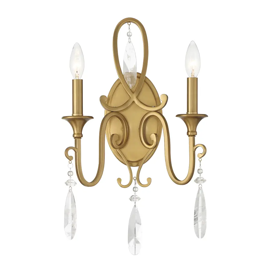 Fairchild 2-Light Wall Sconce in Warm Brass - Image 1