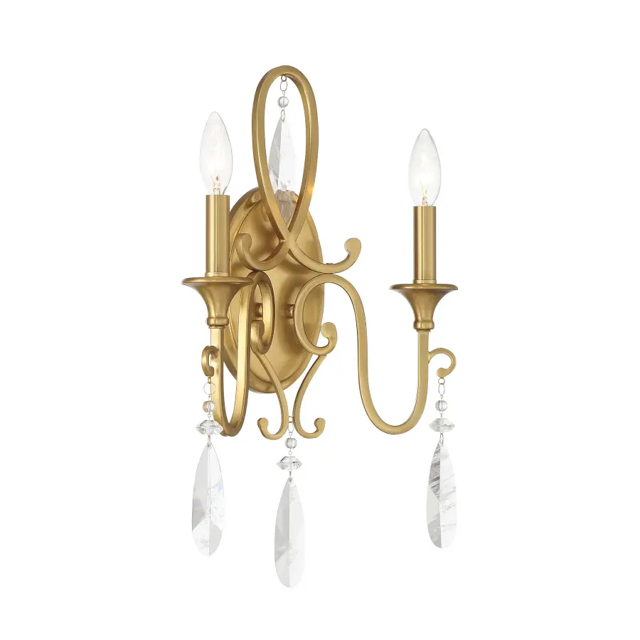 Fairchild 2-Light Wall Sconce in Warm Brass - Image 3