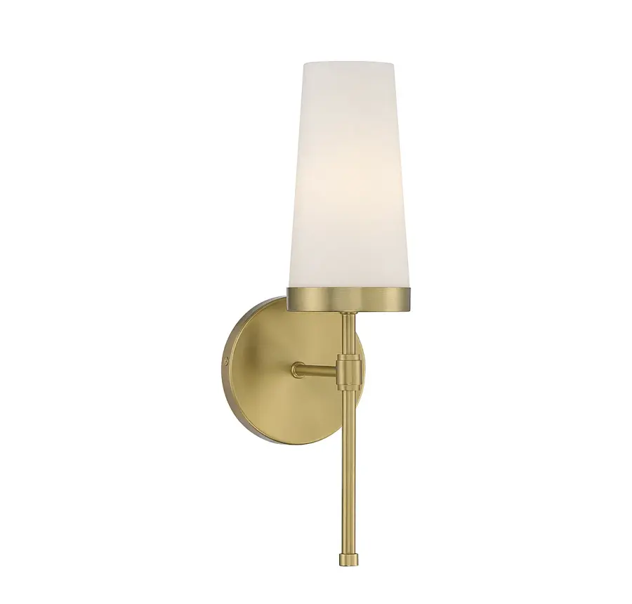 Haynes 1-Light Wall Sconce in Warm Brass - Image 1