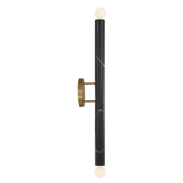 Callaway Two Light Wall Sconce in Black Marble with Warm Brass - Image 5