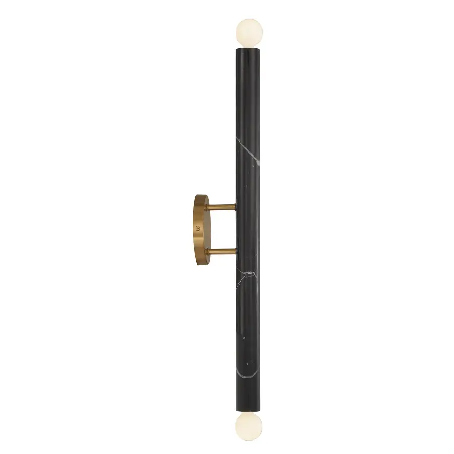 Callaway Two Light Wall Sconce in Black Marble with Warm Brass - Image 5