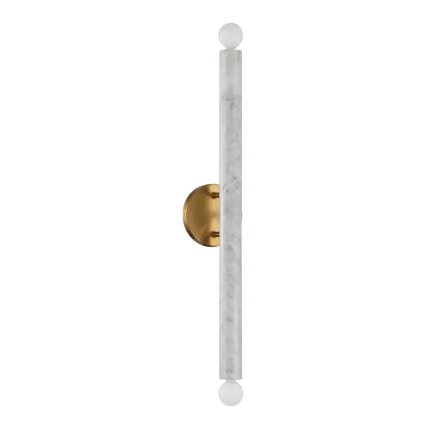Callaway 2-Light Wall Sconce in White Marble with Warm Brass - alternate view