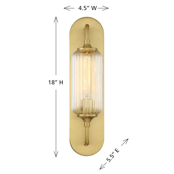 Holton One Light Wall Sconce in Warm Brass - Image 6