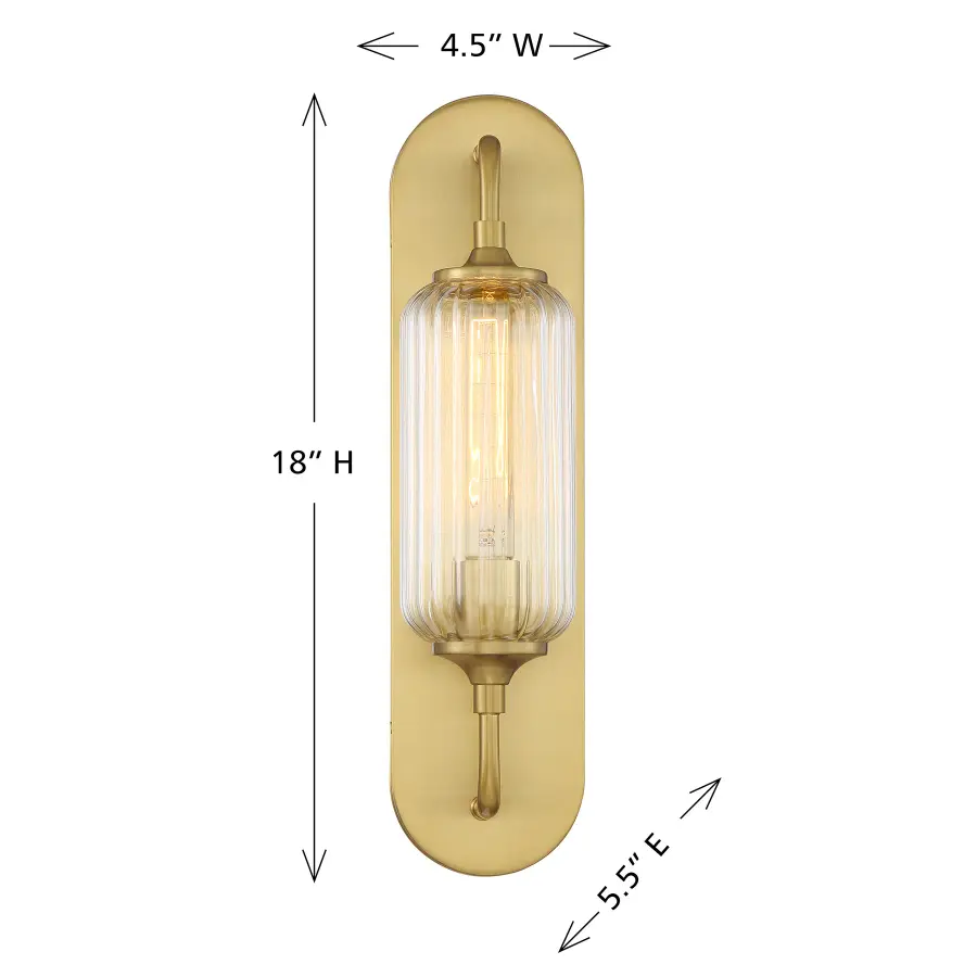 Holton One Light Wall Sconce in Warm Brass - Image 6