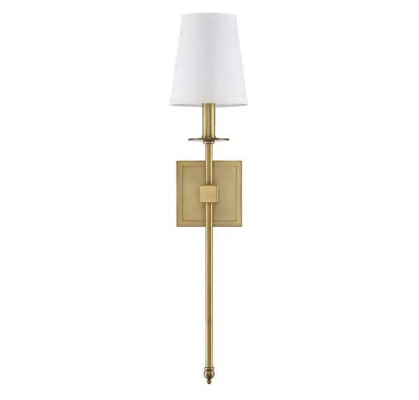 Monroe One Light Wall Sconce in Warm Brass - Image 2