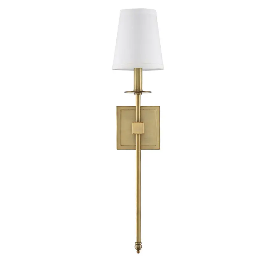 Monroe One Light Wall Sconce in Warm Brass - Image 2