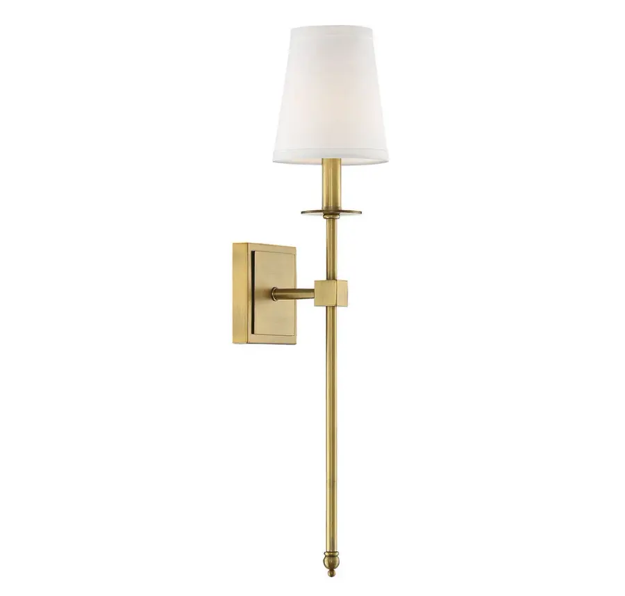 Monroe One Light Wall Sconce in Warm Brass - Image 3