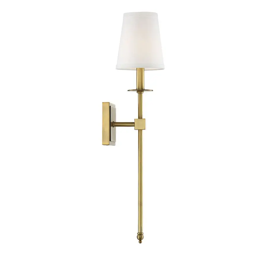 Monroe One Light Wall Sconce in Warm Brass - Image 4