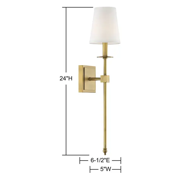 Monroe One Light Wall Sconce in Warm Brass - Image 5