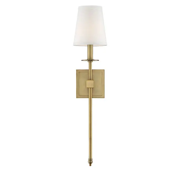 Monroe One Light Wall Sconce in Warm Brass - Image 6