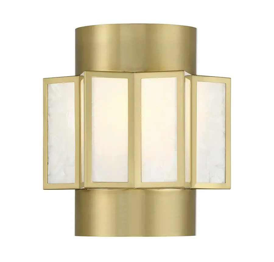 Gideon Two Light Wall Sconce in Warm Brass - Image 1