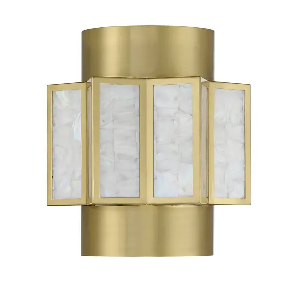 Gideon 2-Light Wall Sconce in Warm Brass - alternate view