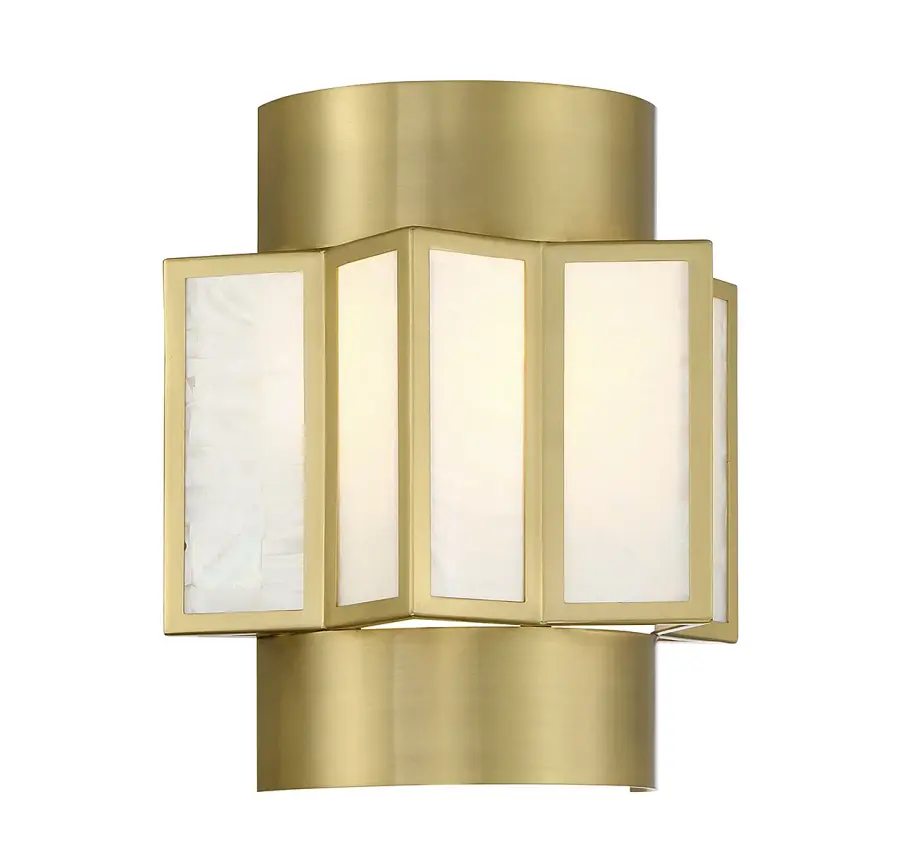Gideon 2-Light Wall Sconce in Warm Brass - Image 3
