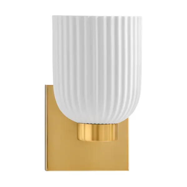 Isla Blanca 1-Light Wall Sconce in Warm Brass by Breegan Jane - alternate view