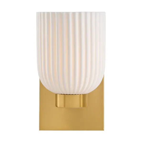 Isla Blanca 1-Light Wall Sconce in Warm Brass by Breegan Jane - Image 3
