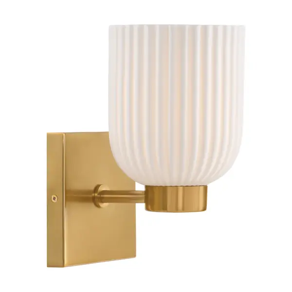 Isla Blanca 1-Light Wall Sconce in Warm Brass by Breegan Jane - Image 4
