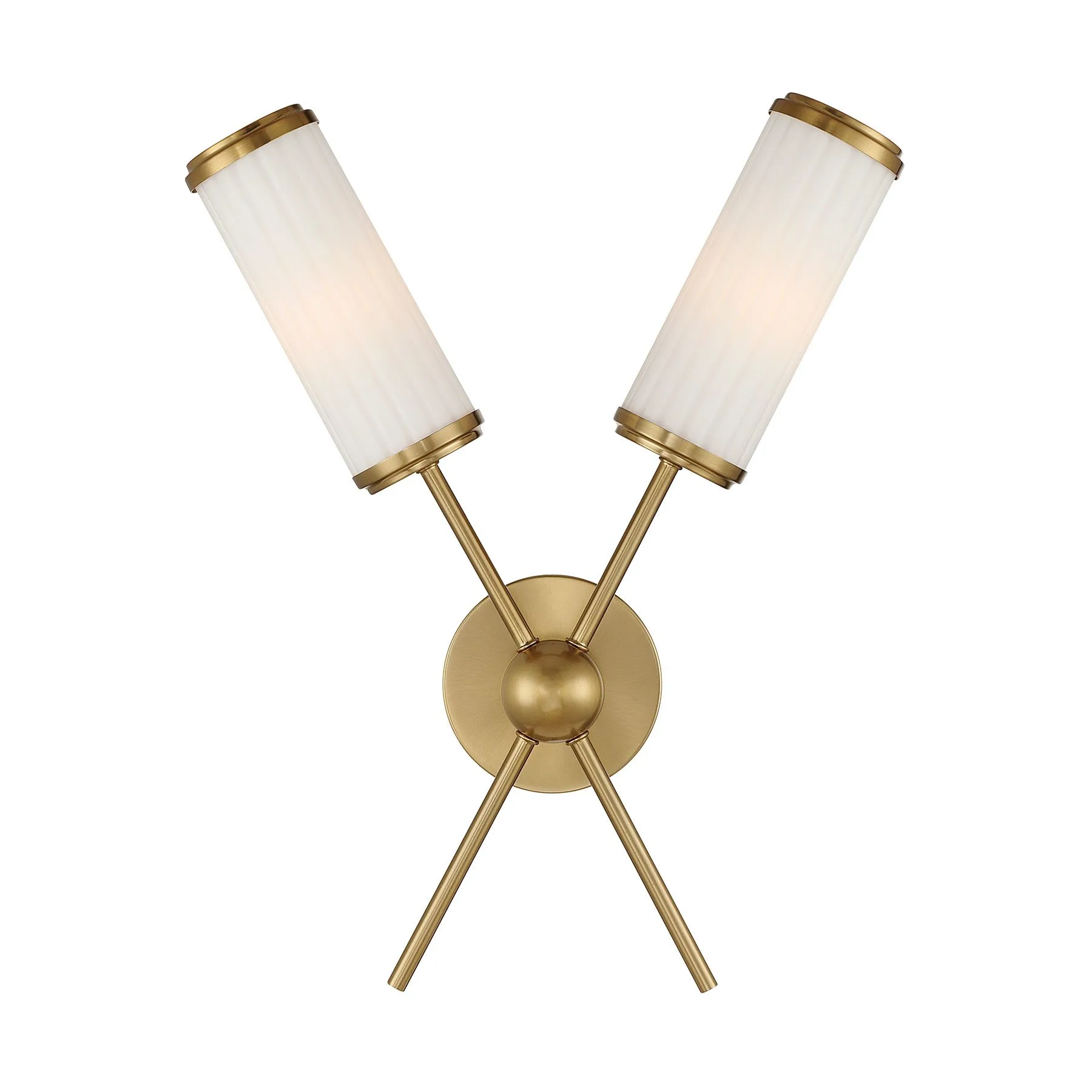 Denison Two Light Wall Sconce in Warm Brass