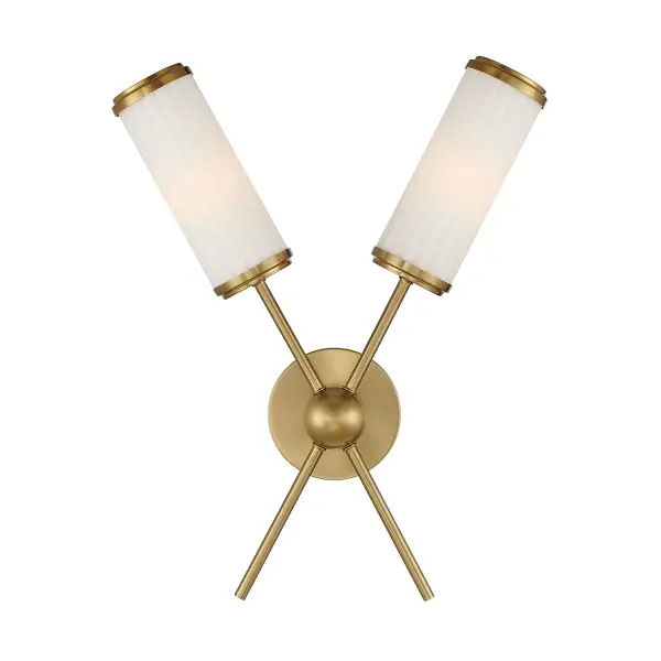 Denison 2-Light Wall Sconce in Warm Brass by Dann Foley - Image 1