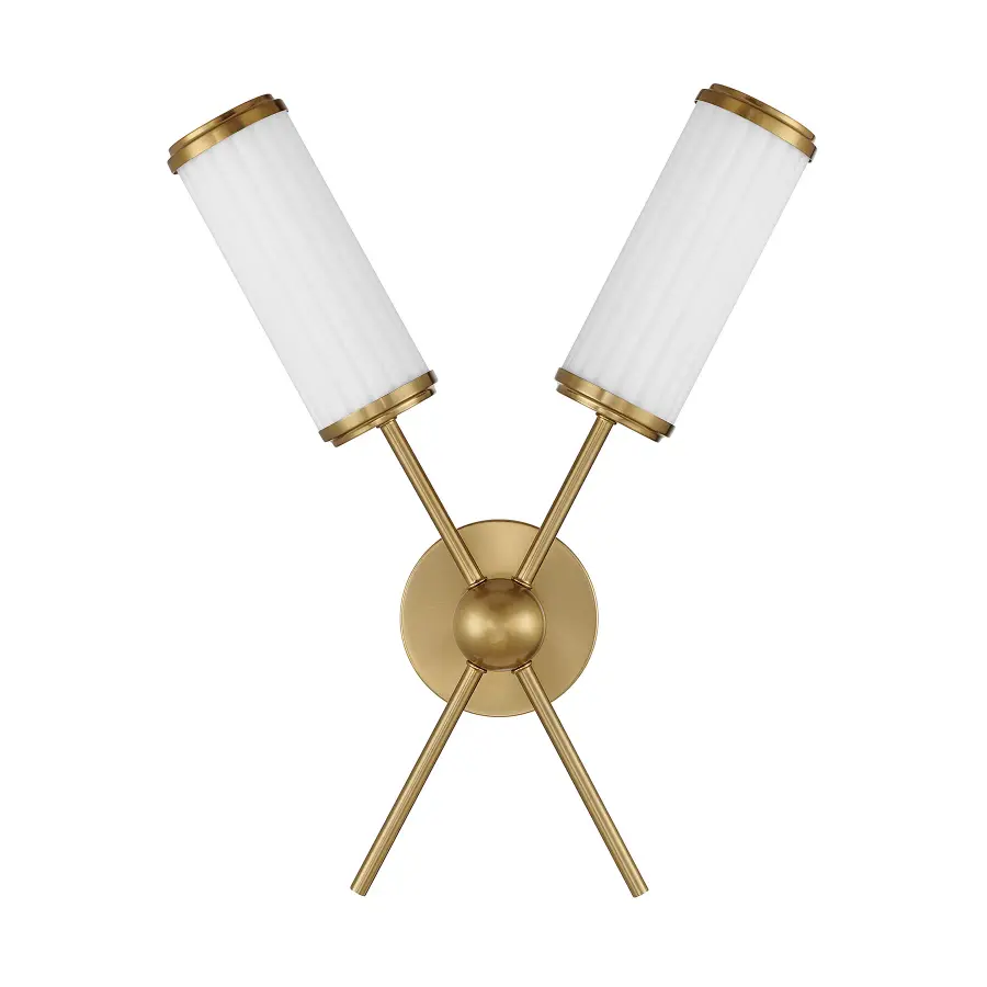 Denison 2-Light Wall Sconce in Warm Brass by Dann Foley - Image 2