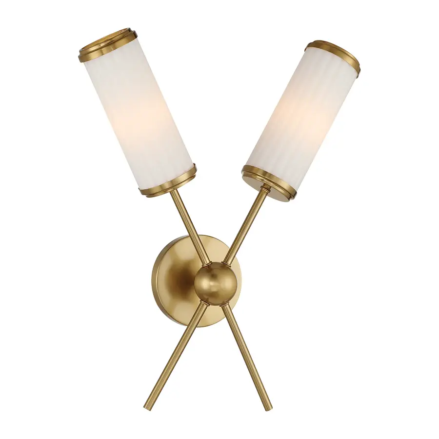 Denison 2-Light Wall Sconce in Warm Brass by Dann Foley - Image 3