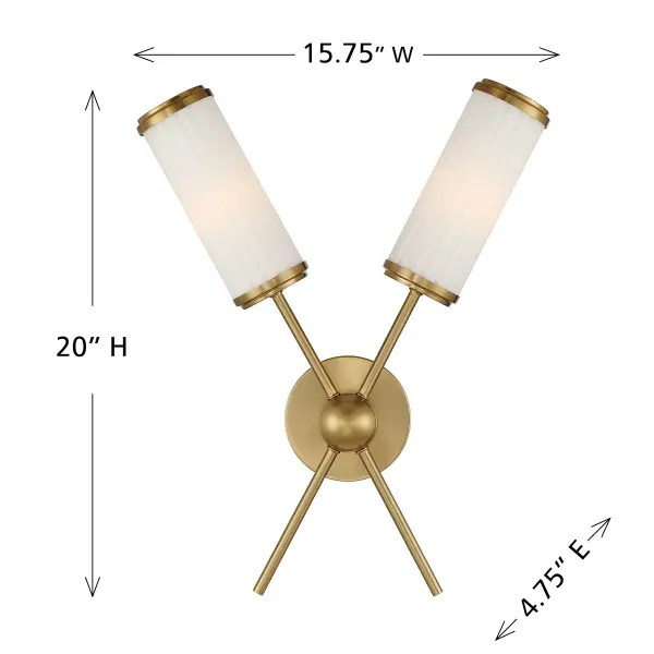 Denison 2-Light Wall Sconce in Warm Brass by Dann Foley - Image 6