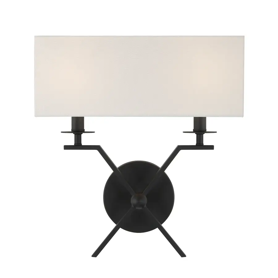 Arondale 2-Light Wall Sconce in Matte Black - Image 1