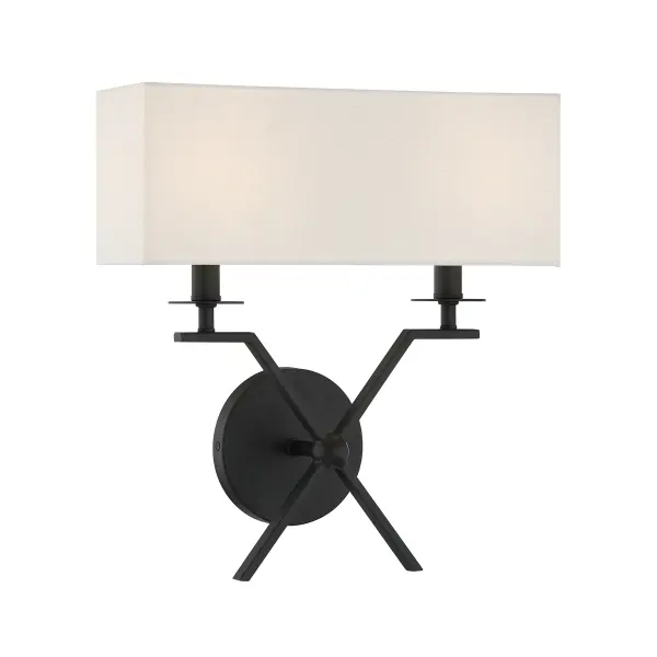 Arondale 2-Light Wall Sconce in Matte Black - Image 3
