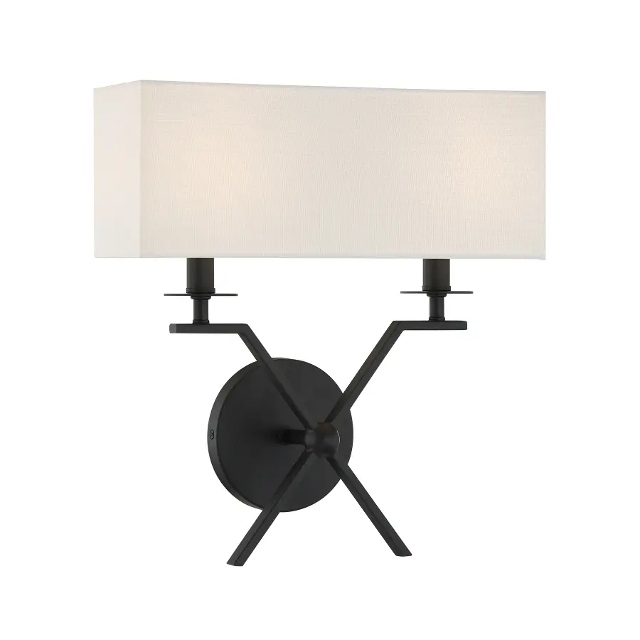 Arondale 2-Light Wall Sconce in Matte Black - Image 3