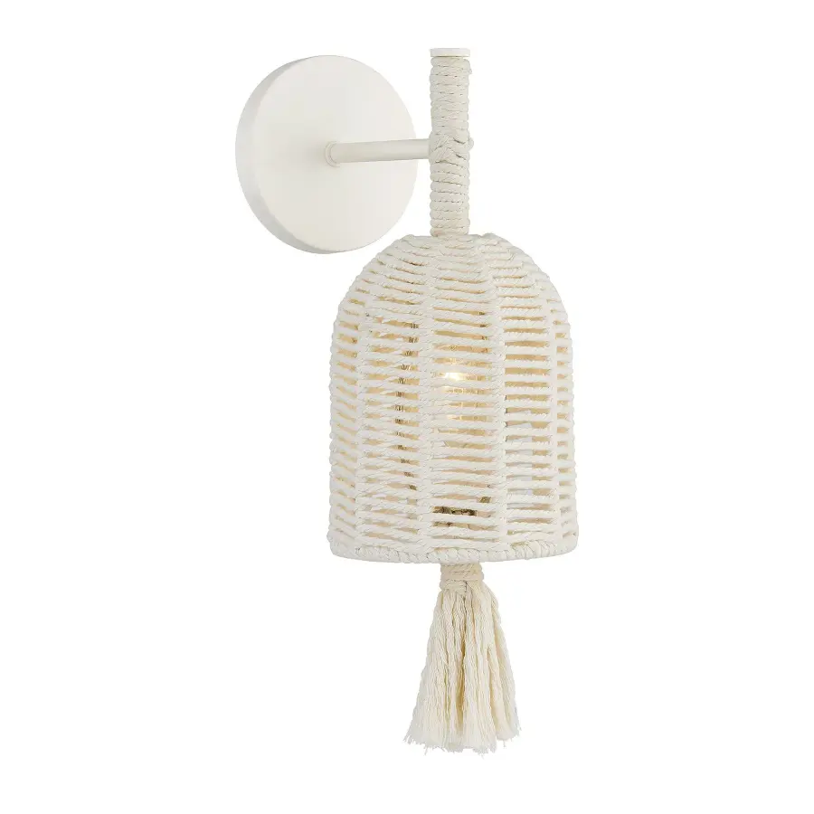 Lunara 1-Light Wall Sconce in Cotton by Breegan Jane - Image 1