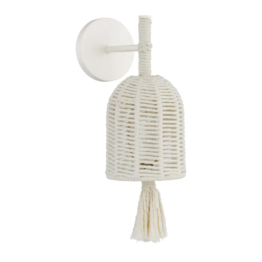 Lunara 1-Light Wall Sconce in Cotton by Breegan Jane - Image 2