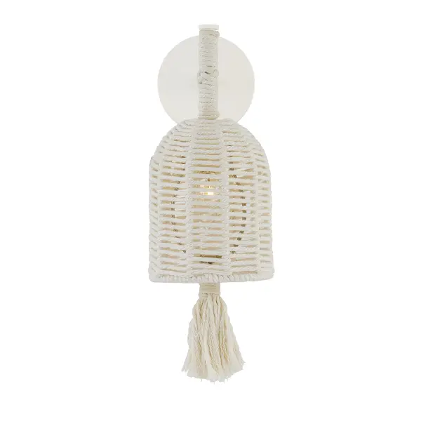 Lunara 1-Light Wall Sconce in Cotton by Breegan Jane - Image 3