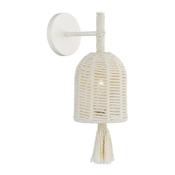 Lunara 1-Light Wall Sconce in Cotton by Breegan Jane - Image 4