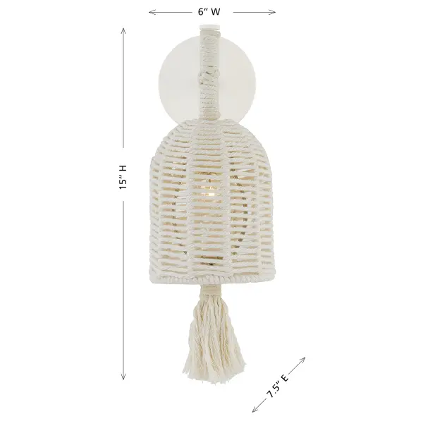 Lunara 1-Light Wall Sconce in Cotton by Breegan Jane - Image 6