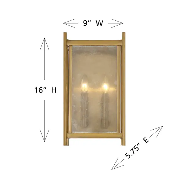 Jacobs 2-Light Wall Sconce in Warm Brass - Image 6