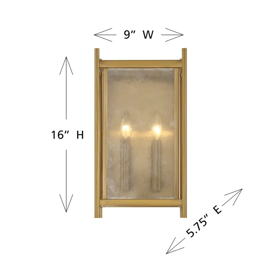 Jacobs 2-Light Wall Sconce in Warm Brass - Image 6