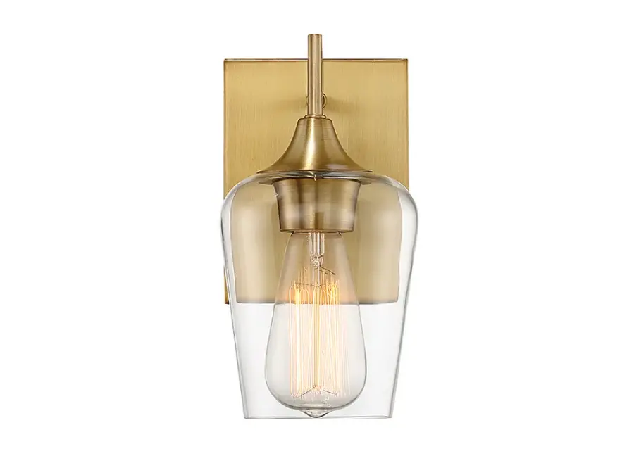 Octave One Light Wall Sconce in Warm Brass - Image 1