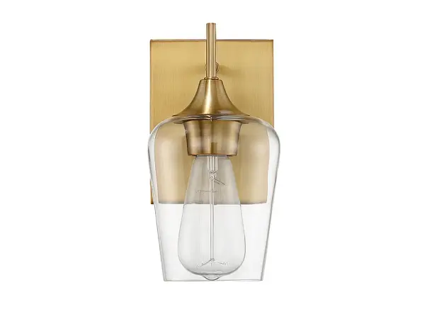 Octave One Light Wall Sconce in Warm Brass - Image 2